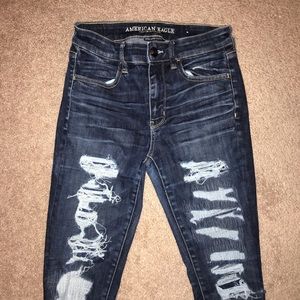 American Eagle High Rise Destroyed Jeans Size 6